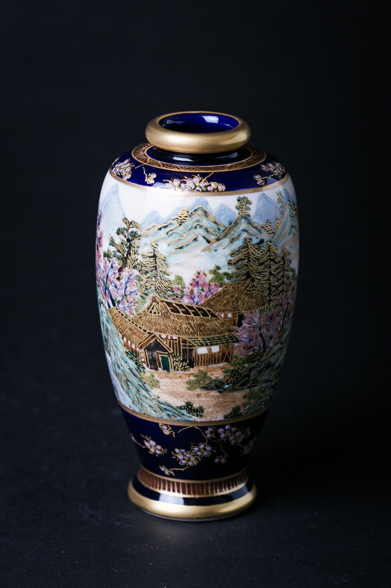 Satsuma Ware Vase | Lapis Lazuli