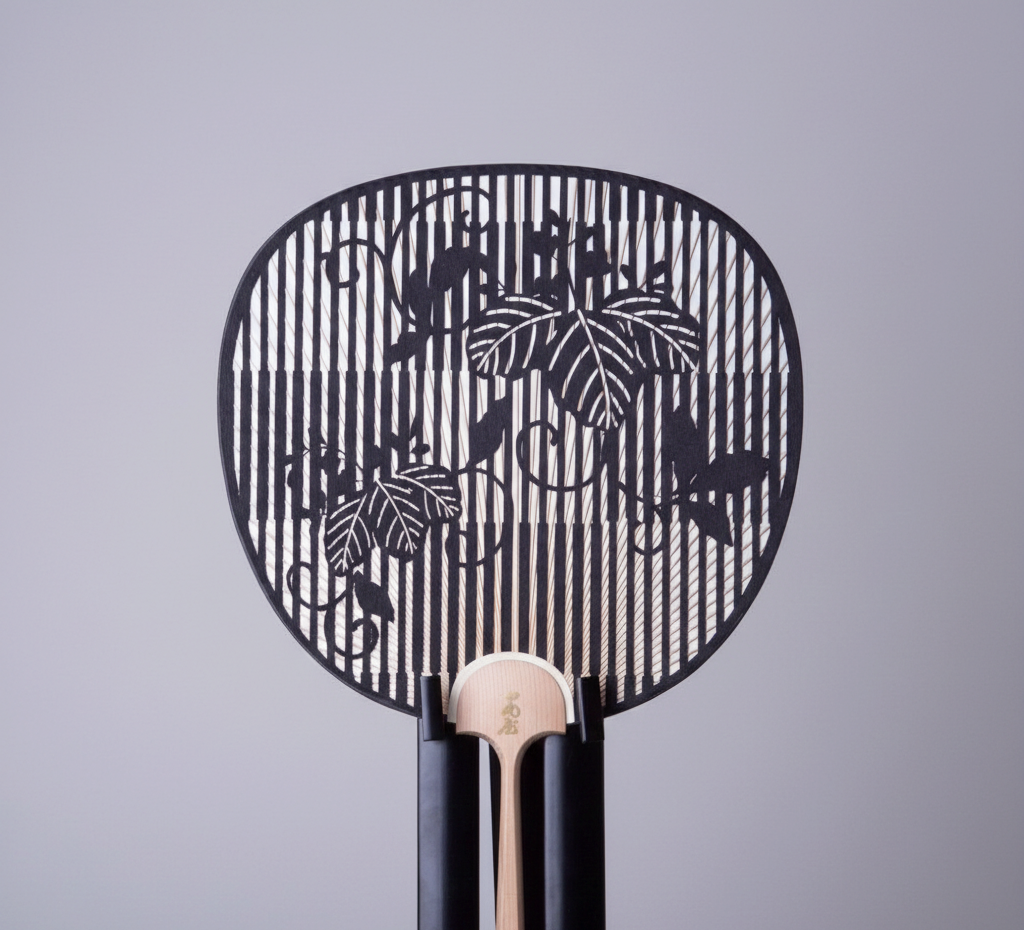 Cutting Art Round Fan | Check & Ivy