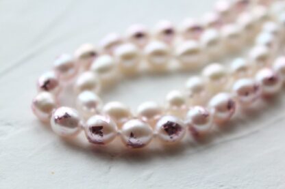 Pink Gold Leaf Pearl Necklace