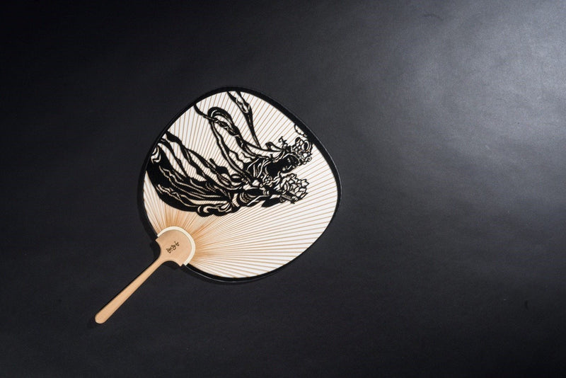 Cutting Art Round Fan | Japanese Angel