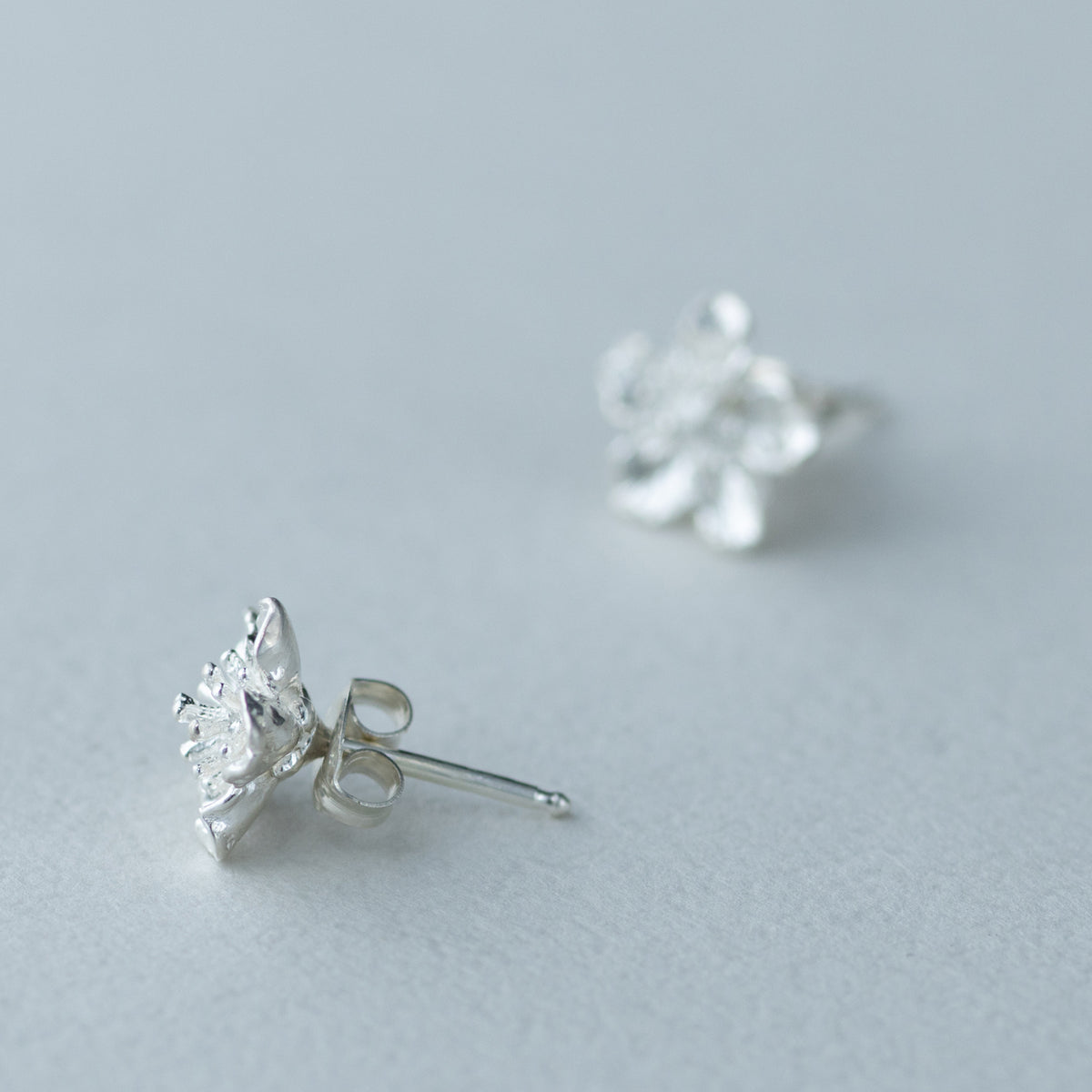 Silver Earrings | Peach blossom