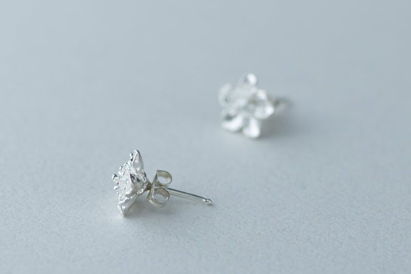 Silver Earrings | Peach blossom