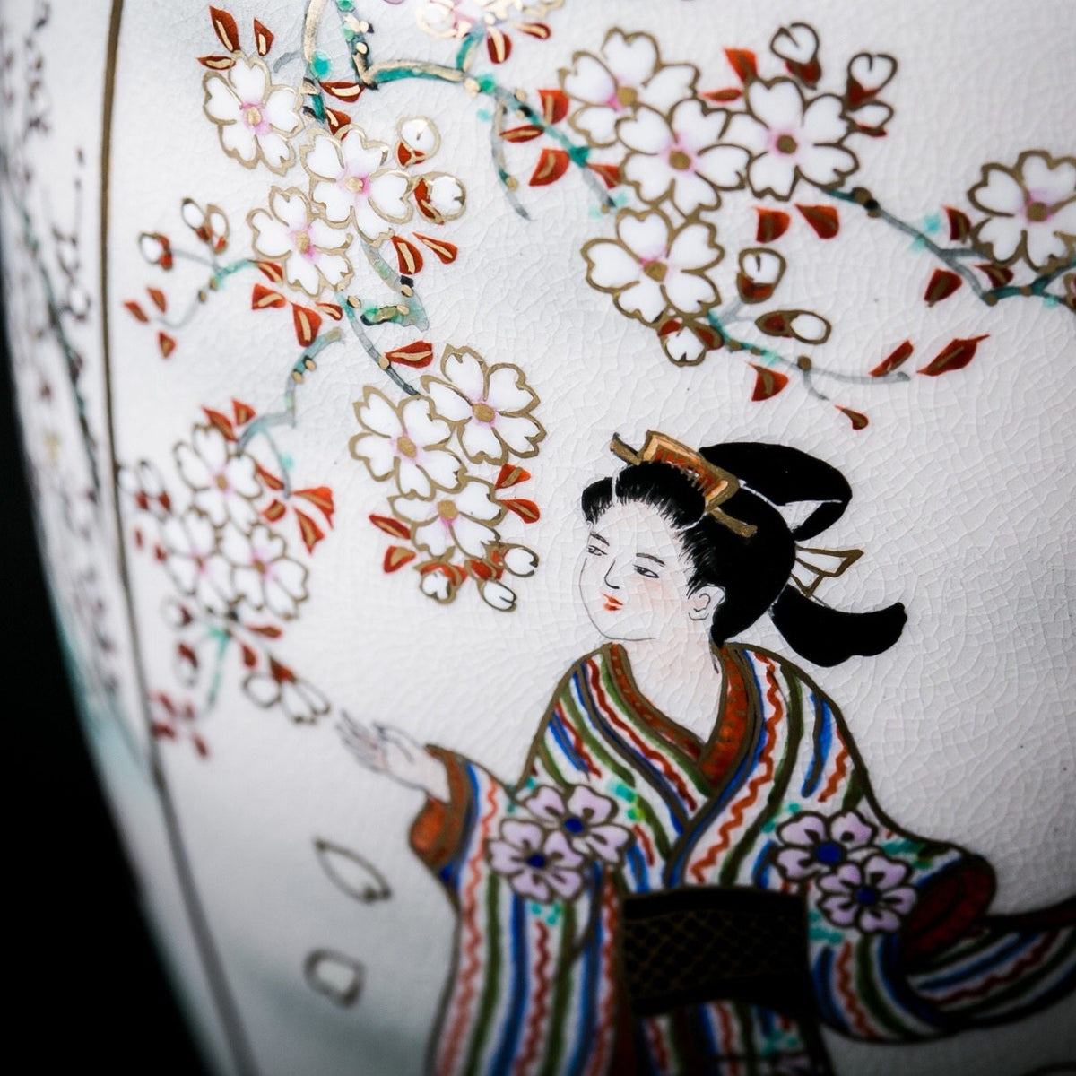 Satsuma Ware Vase | Green Four Seasons