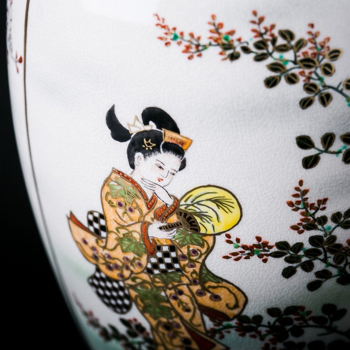 Satsuma Ware Vase | Green Four Seasons