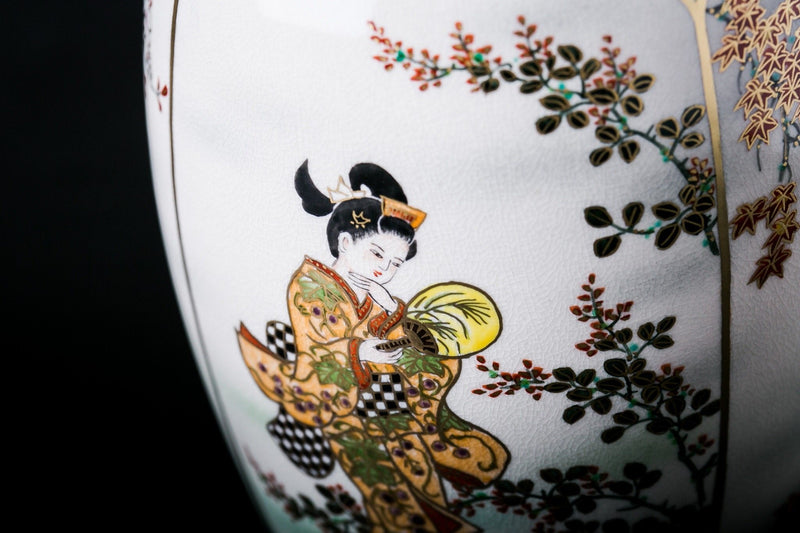 Satsuma Ware Vase | Green Four Seasons