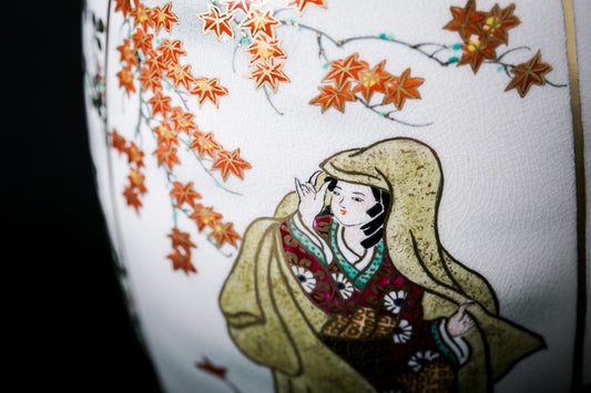 Satsuma Ware Vase | Green Four Seasons