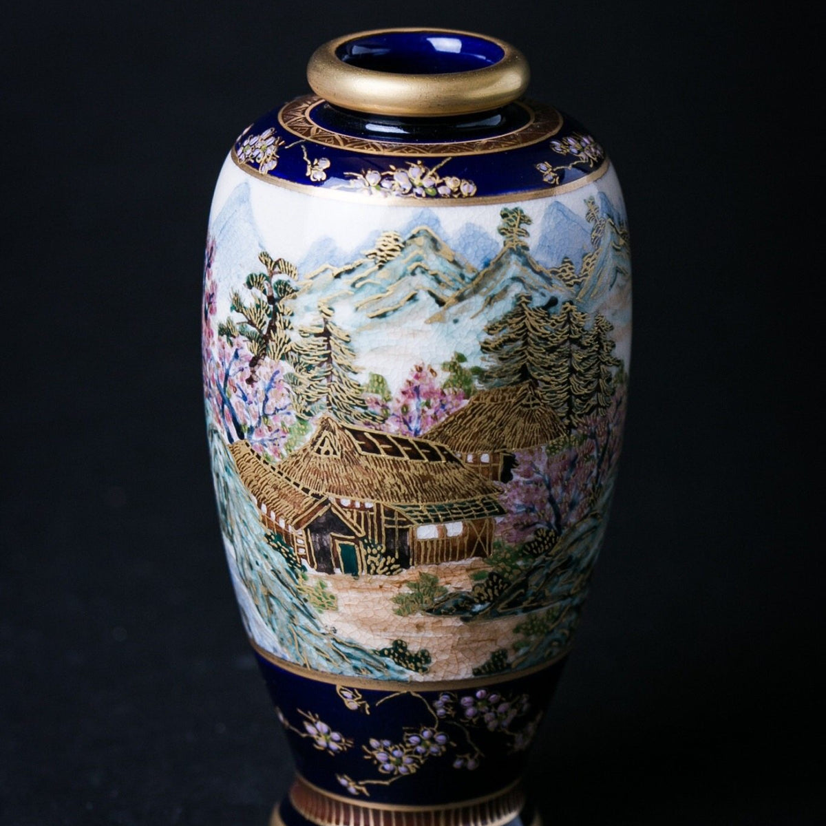 Satsuma Ware Vase | Lapis Lazuli