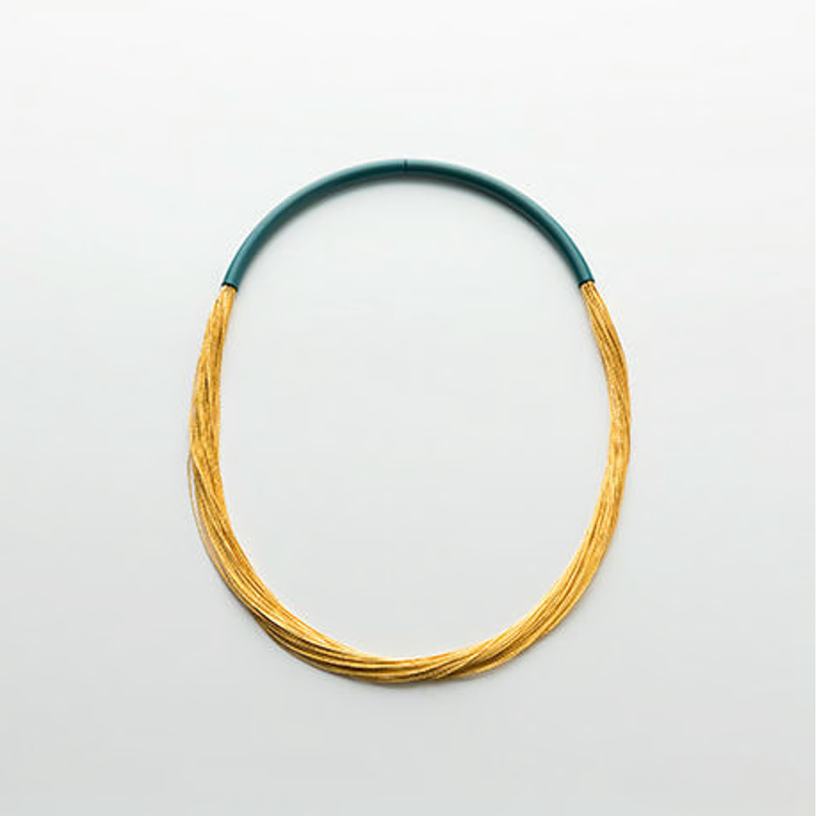tabane / Semi-long necklace – Dusky Indigo Urushi