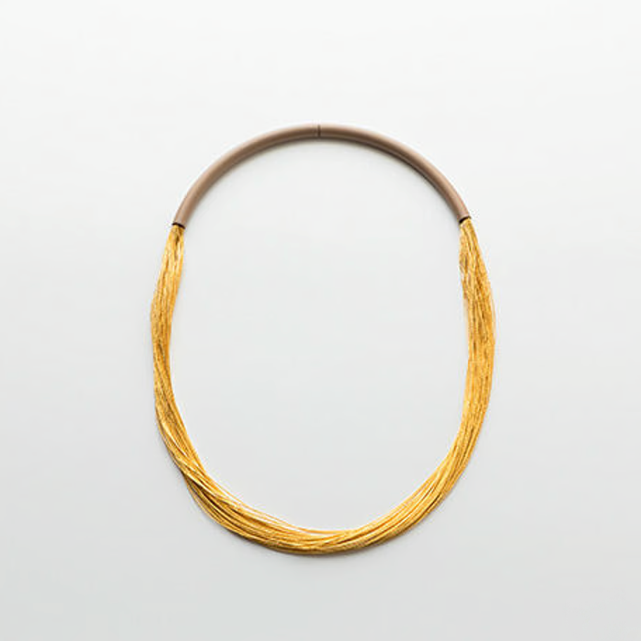 tabane / Semi-long necklace – Pale Ivory Urushi