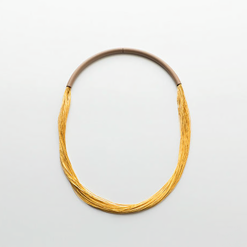 tabane / Semi-long necklace – Pale Ivory Urushi
