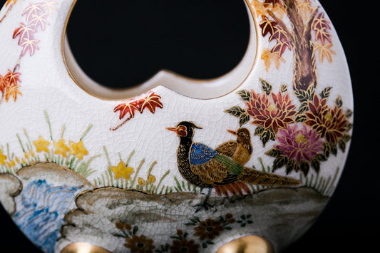 Satsuma Ware Rounded Vase | Autumn