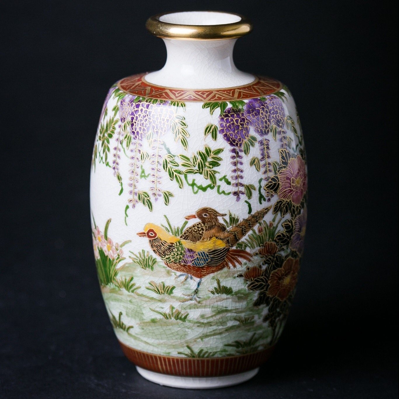 Satsuma Ware Vase | Wisteria