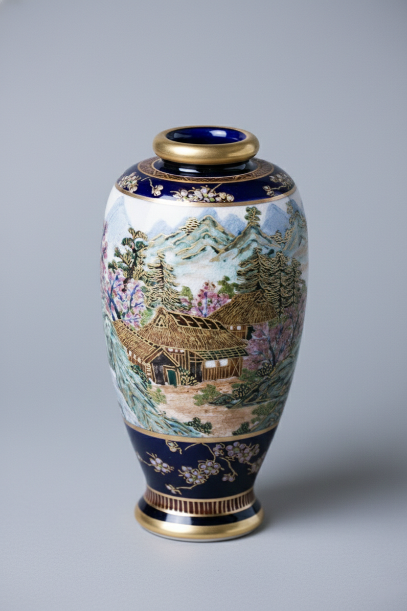 Satsuma Ware Vase | Lapis Lazuli