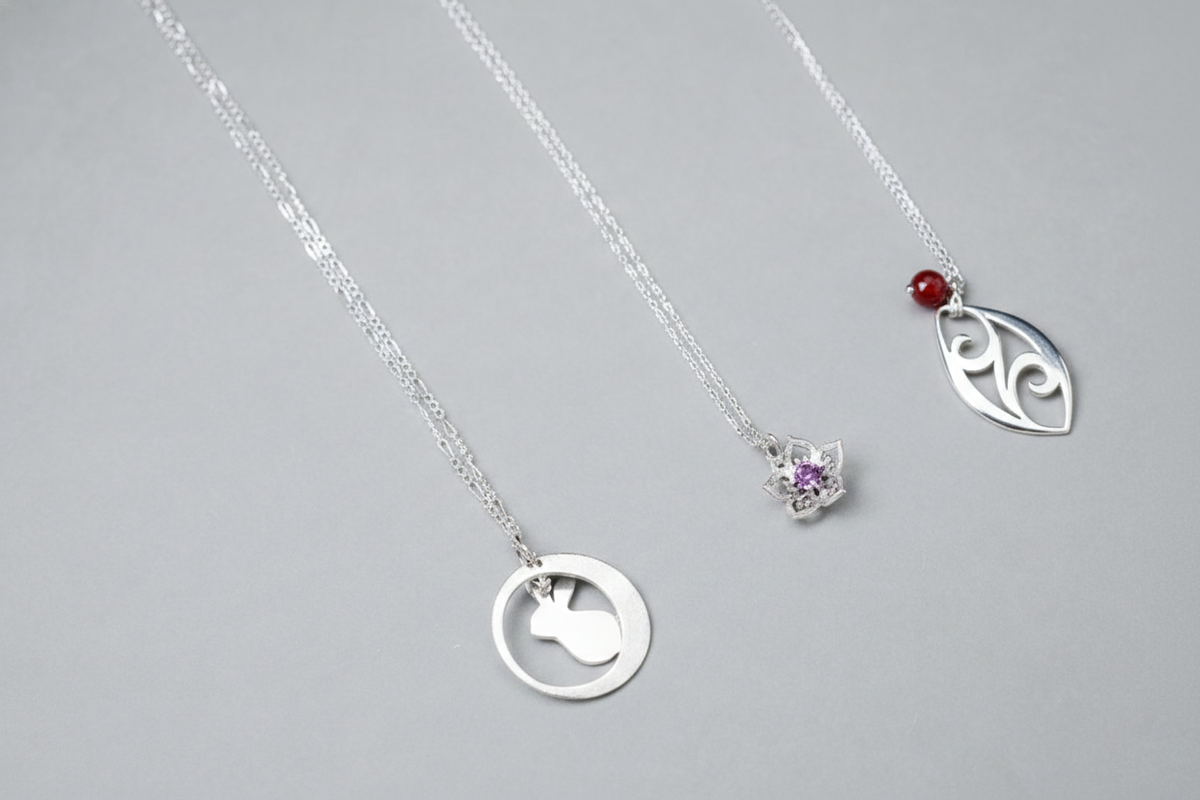 Silver Necklace |  Rabbit on the Moon