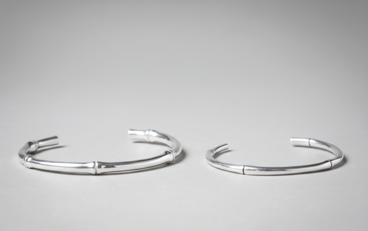 Silver Bangle | Bamboo