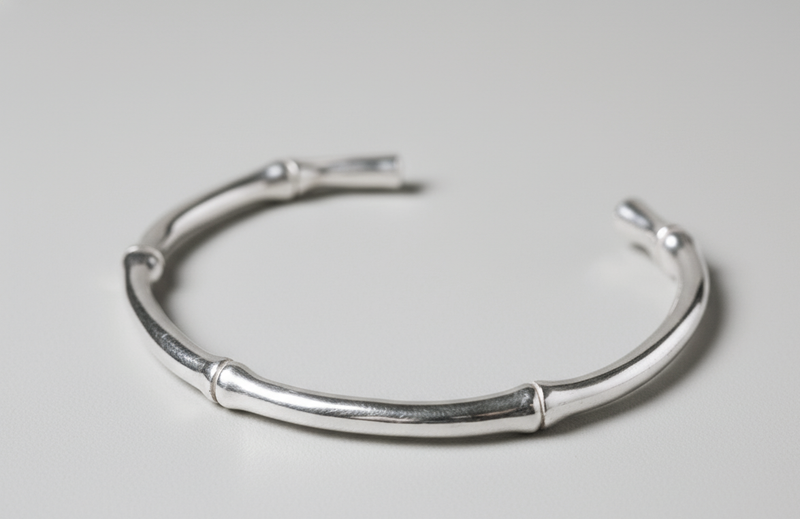Silver Bangle | Bamboo