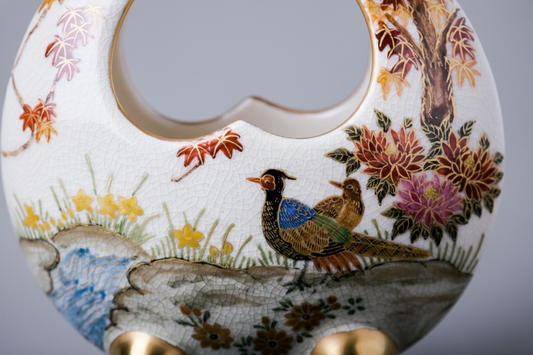 Satsuma Ware Rounded Vase | Autumn