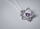 Silver Necklace | Purple Flower