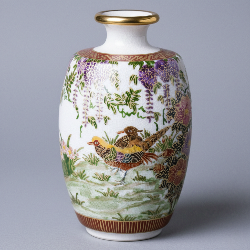 Satsuma Ware Vase | Wisteria