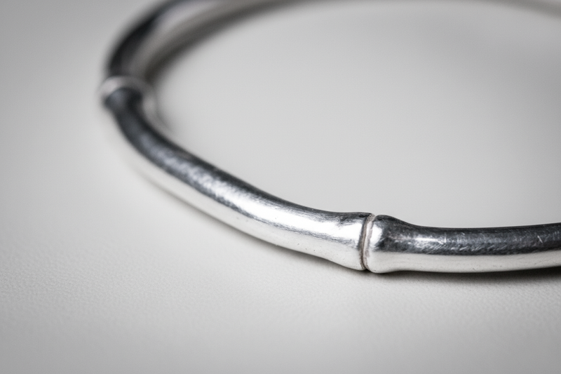 Silver Bangle | Bamboo