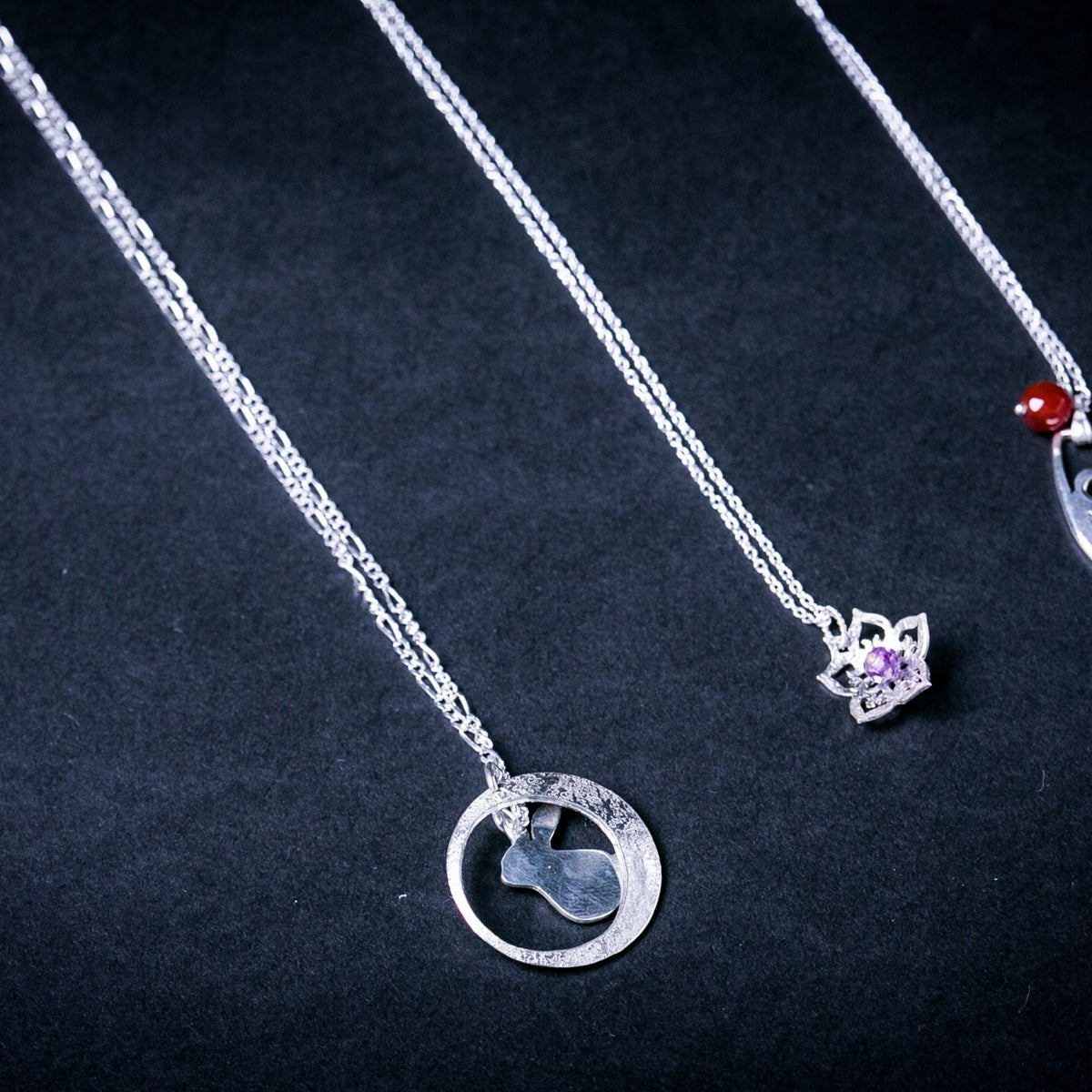 Silver Necklace |  Rabbit on the Moon