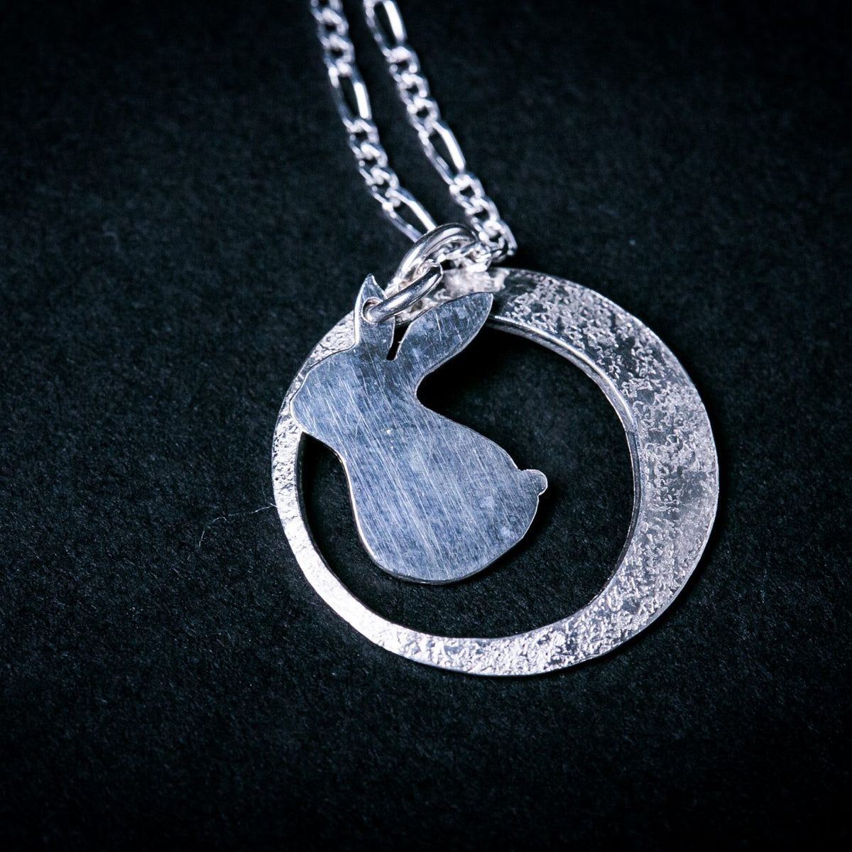 Silver Necklace |  Rabbit on the Moon