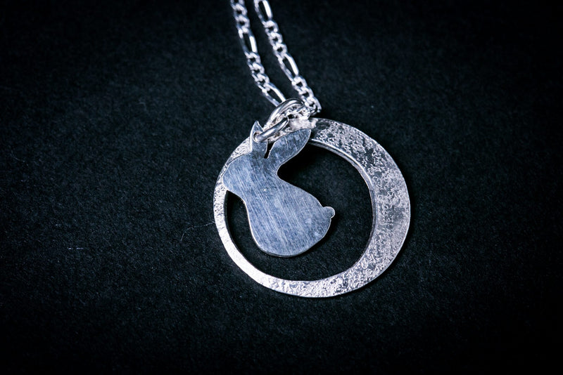 Silver Necklace |  Rabbit on the Moon