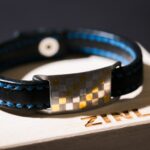 Inlay Leather Bracelet | Check Pattern
